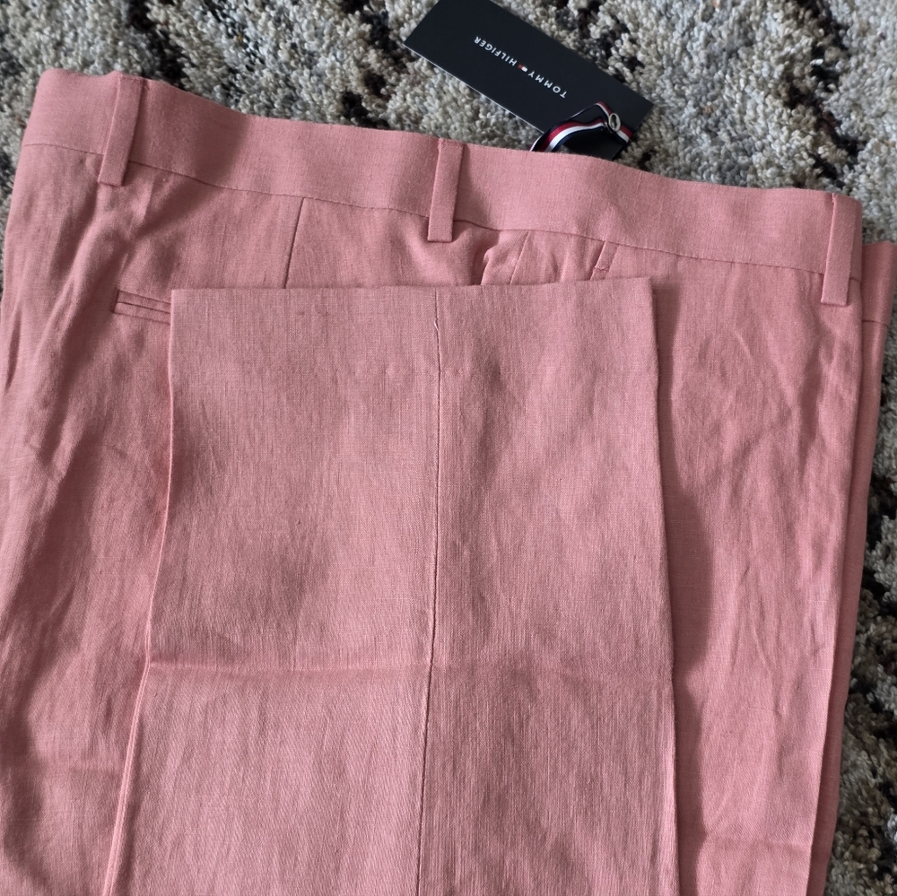 $125 Tommy Hilfiger Mens 100% Linen Dress Pants Sz 34x30 Modern Fit NWT - Picture 7 of 8